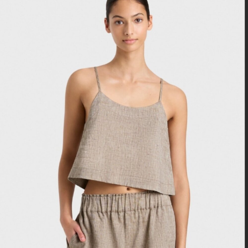 Bondi Born Flared Linen Twill Cami - Picture 3 of 10